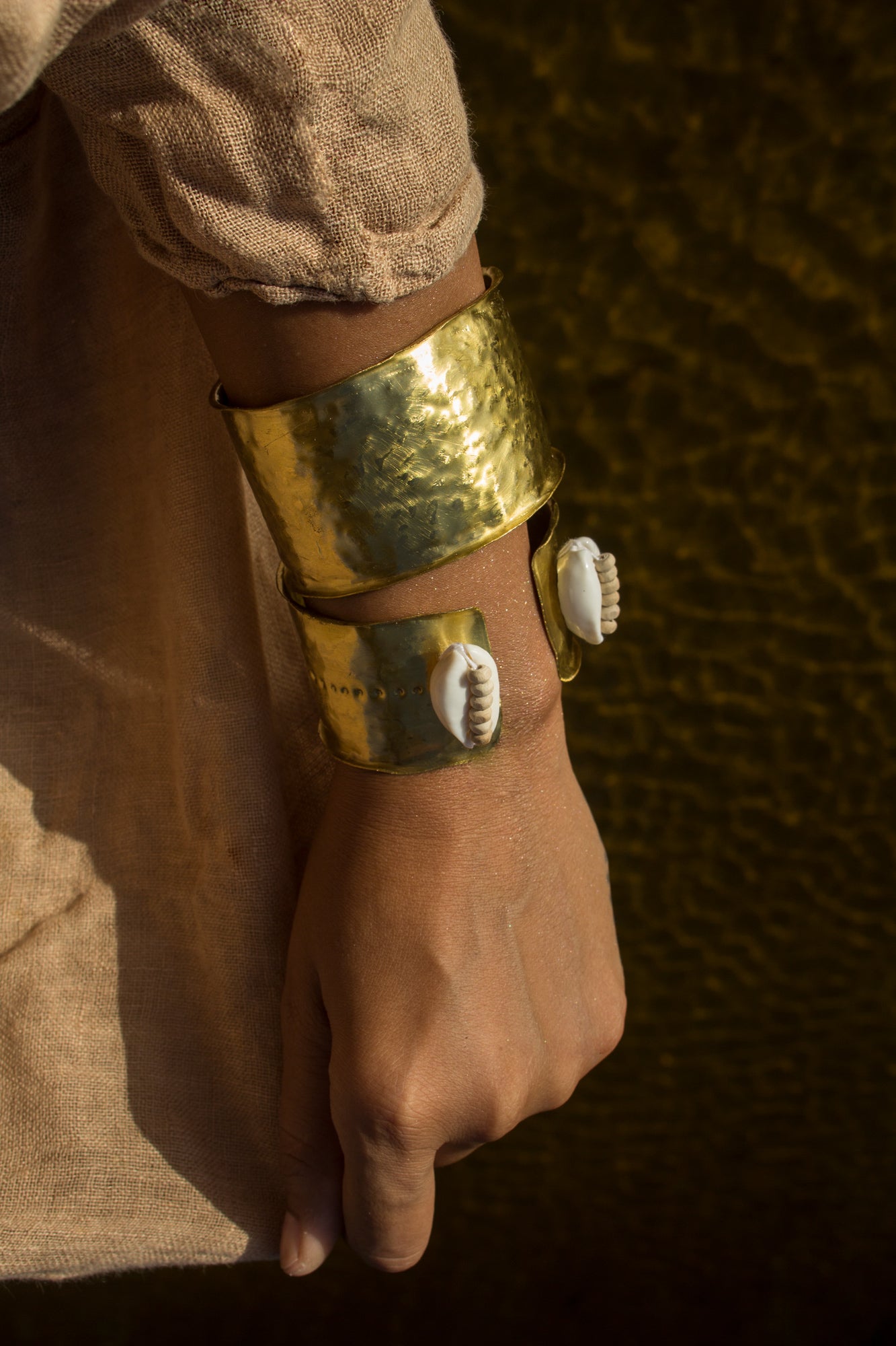 Wide Cowry Cuff