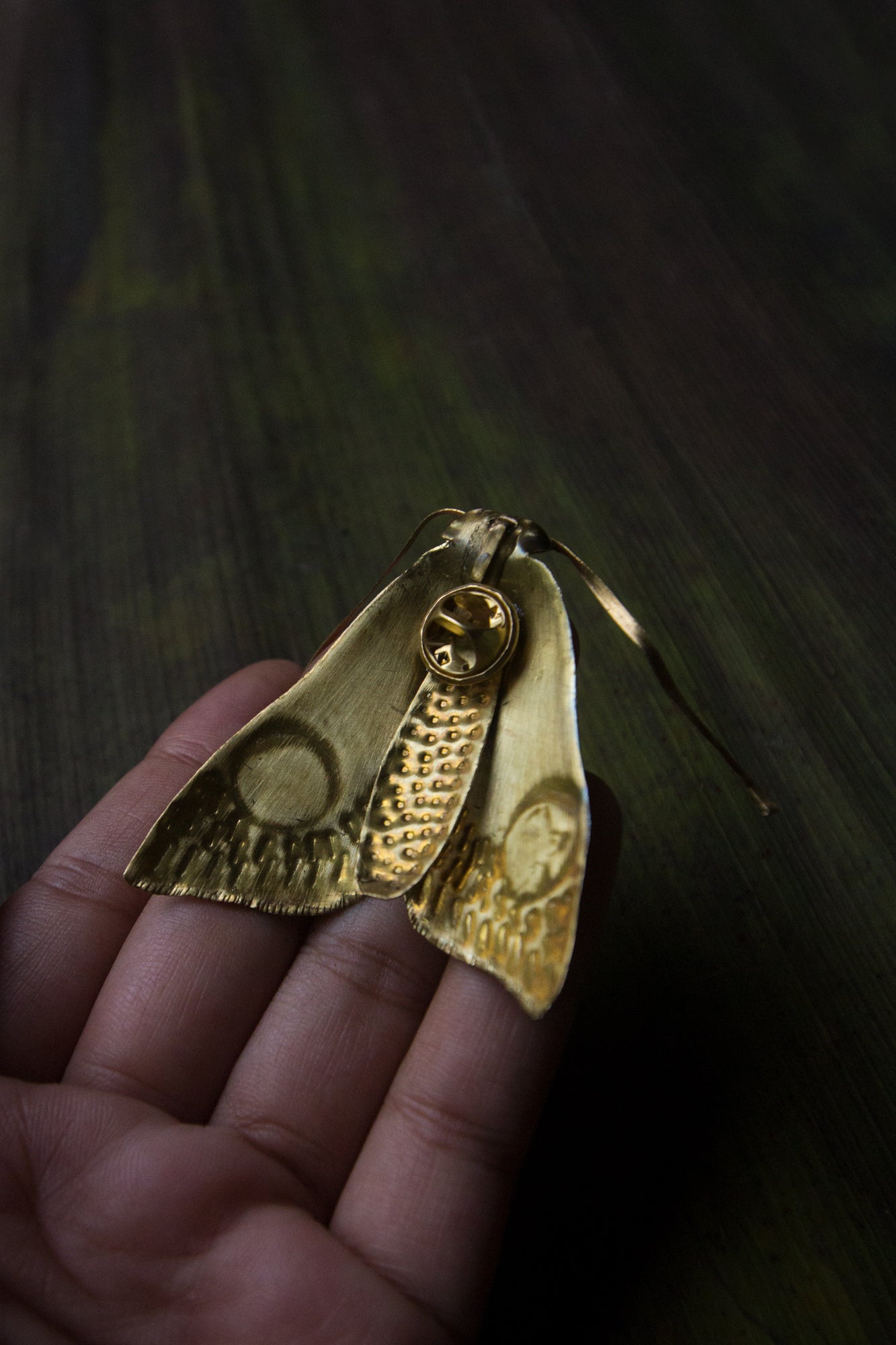 Orbifer ~ Moth pin cum necklace