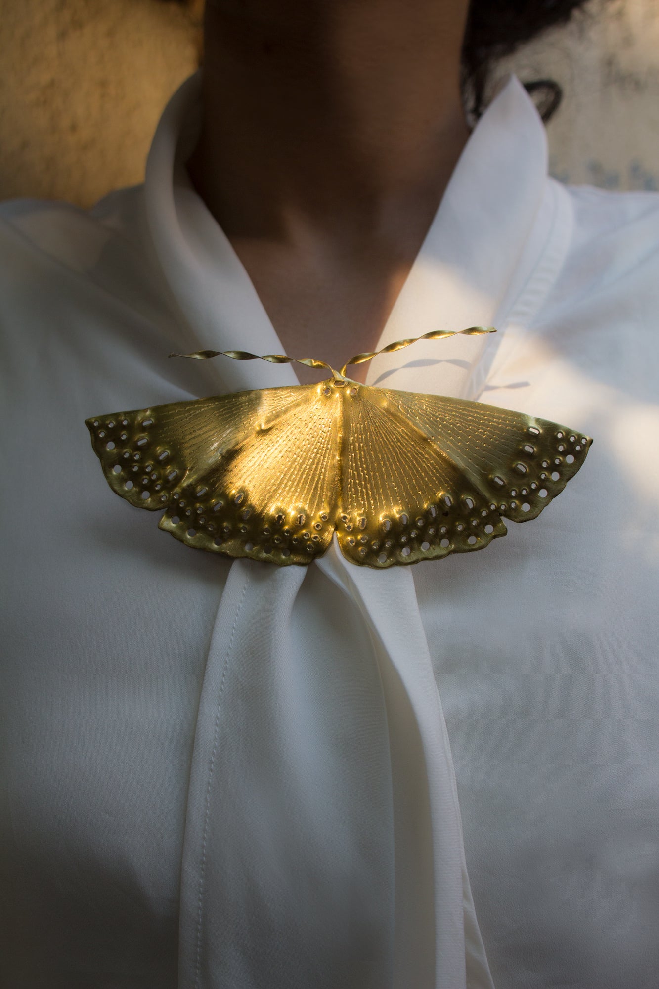 Golden Birdwing -  Brooch cum Necklace